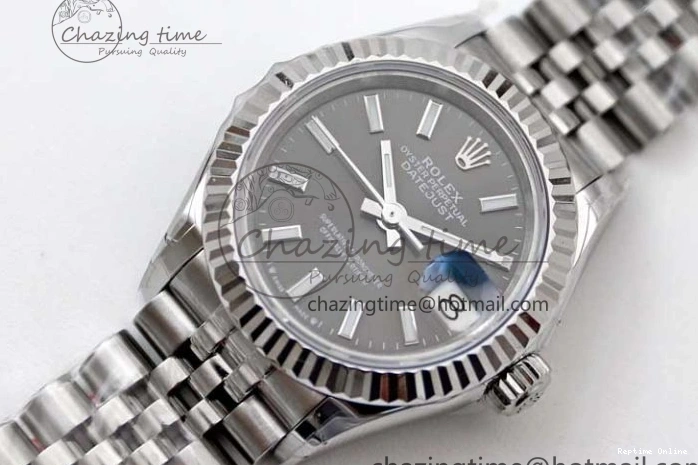 1231 Lady DateJust 28 SS TWF 1:1 Best Edition 904L Steel Black Dial on President Bracelet NH Unisex 2176